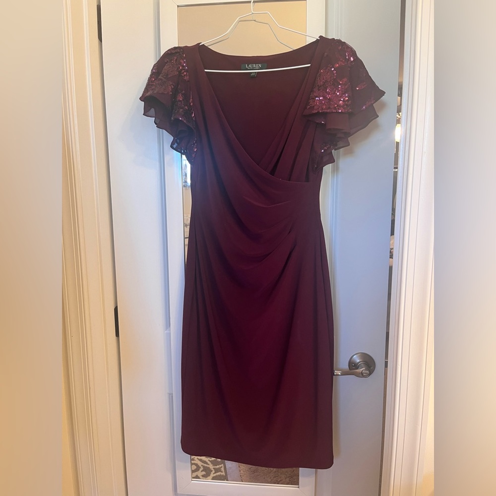 Ralph Lauren Burgundy Cocktail Dress